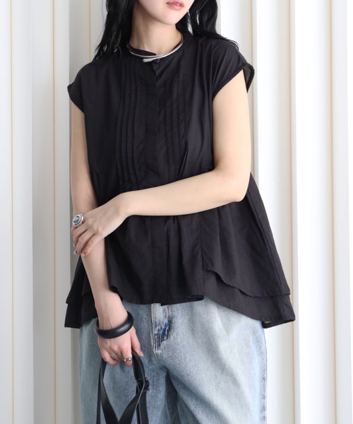 YENNA（イェンナ）の「インド綿ピンタックフレアブラウス（シャツ/ブラウス・レディース・アイボリー/ブラック/モカ・FREE）」の22枚目の写真