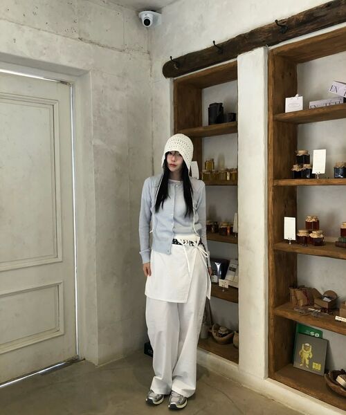 WEDNESDAYOASISFORWOMEN（ウェンズデー オアシス フォー ウーマン）の「ストライプラップスカートパンツ_IVORY(W26PT08)（その他パンツ・レディース・アイボリー・SMALL/MEDIUM）」の8枚目の写真