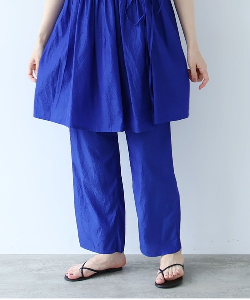 yuni（ユニ　）の「△cotton cupla product dye pettit pants（その他パンツ・レディース・ピンク/カーキ/ネイビー/ブルー・FREE）」の4枚目の写真