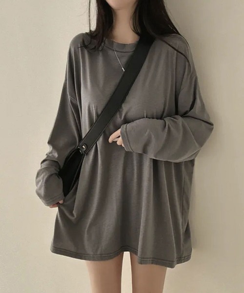 SallyLunn(サリーラン)の「ゆるシルエット 無地ロンT(Tシャツ/カットソー・レディース・グレー/ライトグレー/ホワイト/ブラック・MEDIUM/LARGE)」の19枚目の写真