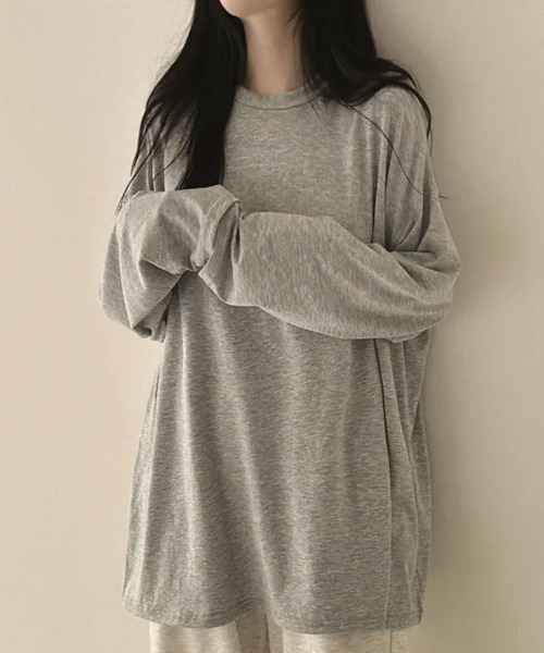 SallyLunn(サリーラン)の「ゆるシルエット 無地ロンT(Tシャツ/カットソー・レディース・グレー/ライトグレー/ホワイト/ブラック・MEDIUM/LARGE)」の17枚目の写真