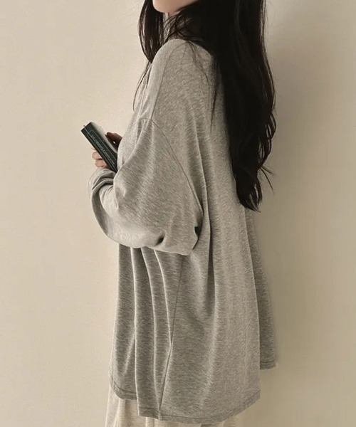 SallyLunn(サリーラン)の「ゆるシルエット 無地ロンT(Tシャツ/カットソー・レディース・グレー/ライトグレー/ホワイト/ブラック・MEDIUM/LARGE)」の16枚目の写真