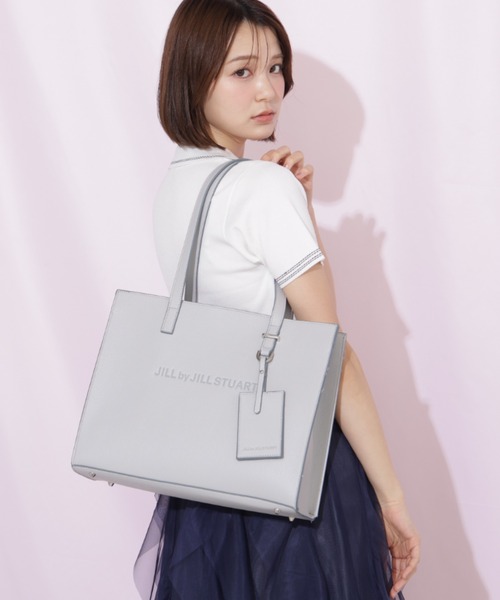 JILL by JILL STUART(ジルバイジルスチュアート)の「ユースフルスクエアトートバッグ(トートバッグ・レディース・グレー/ブラック/ピンク・FREE)」の5枚目の写真