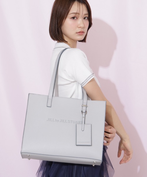 JILL by JILL STUART(ジルバイジルスチュアート)の「ユースフルスクエアトートバッグ(トートバッグ・レディース・グレー/ブラック/ピンク・FREE)」の4枚目の写真