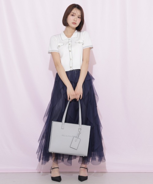 JILL by JILL STUART(ジルバイジルスチュアート)の「ユースフルスクエアトートバッグ(トートバッグ・レディース・グレー/ブラック/ピンク・FREE)」の6枚目の写真