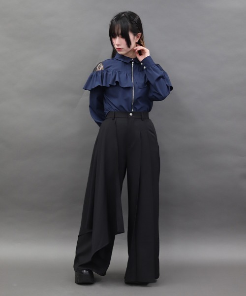 NIBBLE POISON(ニブルポイズン)の「フレアデザインワイドパンツ(その他パンツ・レディース・ネイビー/ブラック・MEDIUM)」の7枚目の写真