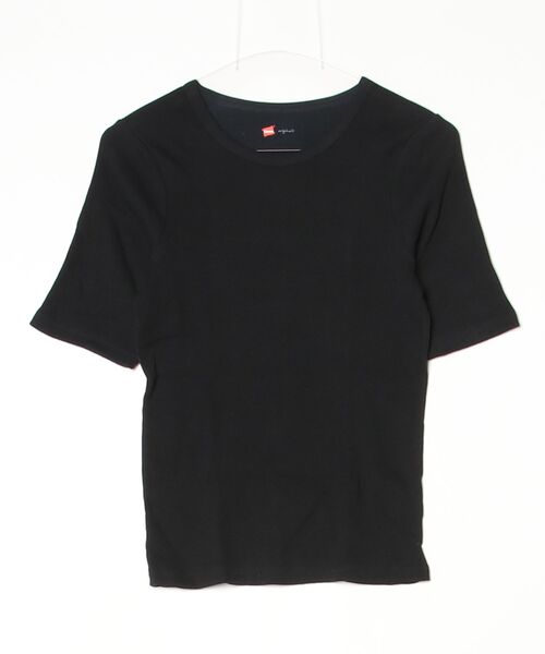 HANES（ヘインズ）の「【Hanes/ヘインズ】レディース Hanes originals Tシャツ（Tシャツ/カットソー・レディース・ホワイト/ブラック・FREE）」の2枚目の写真