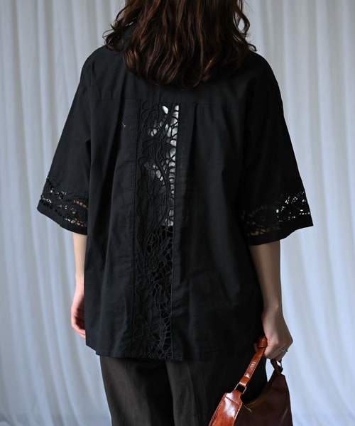 &HALF(アンドハーフ)の「【indian Cotton Collection】インド綿刺繍オープンカラーシャツ(シャツ/ブラウス・レディース・オフホワイト/ブラック・M/L)」の15枚目の写真
