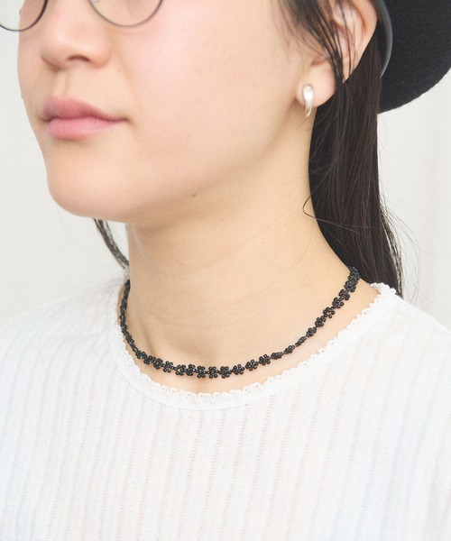 fig London(フィグロンドン)の「tiny garden necklace(ネックレス・レディース・ブラック/ピンク・FREE)」の6枚目の写真