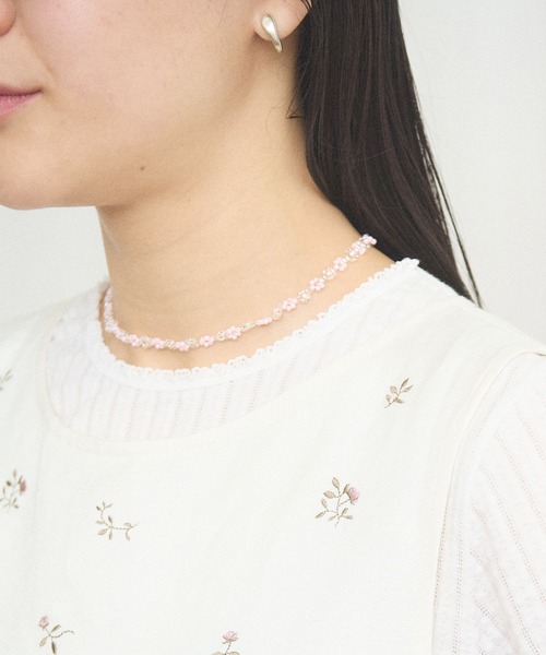 fig London(フィグロンドン)の「tiny garden necklace(ネックレス・レディース・ブラック/ピンク・FREE)」の22枚目の写真