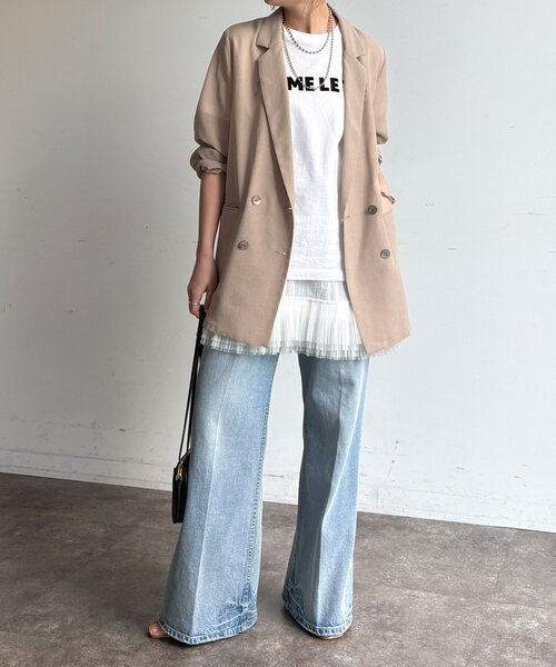 DouDou（ドゥドゥ）の「マルチWAYフリルトップス（シャツ/ブラウス・レディース・ブラック/オフホワイト・FREE）」の3枚目の写真