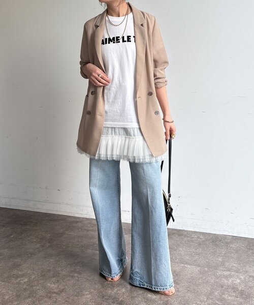 DouDou（ドゥドゥ）の「マルチWAYフリルトップス（シャツ/ブラウス・レディース・ブラック/オフホワイト・FREE）」の4枚目の写真