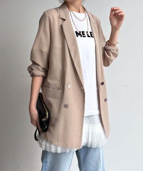 DouDou（ドゥドゥ）の「マルチWAYフリルトップス（シャツ/ブラウス・レディース・ブラック/オフホワイト・FREE）」の6枚目の写真