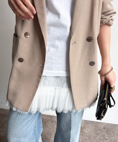 DouDou（ドゥドゥ）の「マルチWAYフリルトップス（シャツ/ブラウス・レディース・ブラック/オフホワイト・FREE）」の7枚目の写真