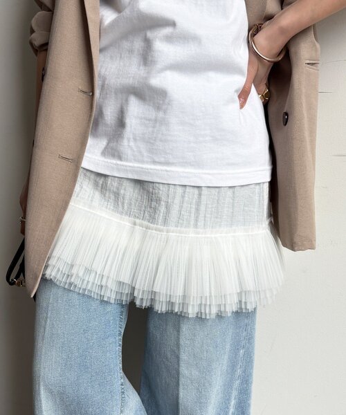 DouDou（ドゥドゥ）の「マルチWAYフリルトップス（シャツ/ブラウス・レディース・ブラック/オフホワイト・FREE）」の8枚目の写真