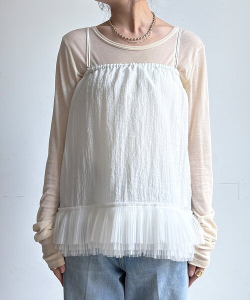 DouDou（ドゥドゥ）の「マルチWAYフリルトップス（シャツ/ブラウス・レディース・ブラック/オフホワイト・FREE）」の16枚目の写真