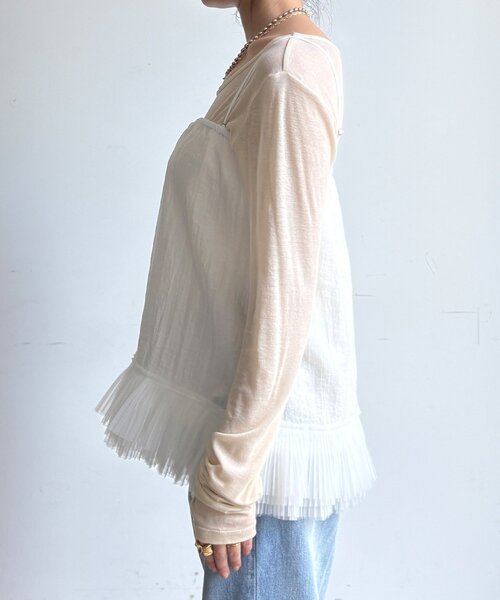 DouDou（ドゥドゥ）の「マルチWAYフリルトップス（シャツ/ブラウス・レディース・ブラック/オフホワイト・FREE）」の17枚目の写真