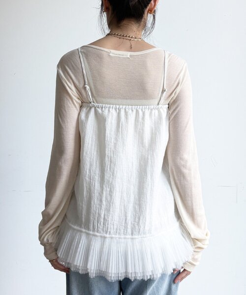 DouDou（ドゥドゥ）の「マルチWAYフリルトップス（シャツ/ブラウス・レディース・ブラック/オフホワイト・FREE）」の18枚目の写真