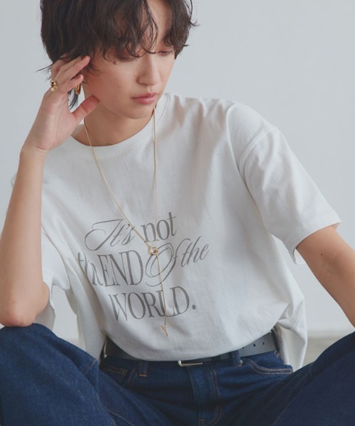 RASW（ラス）の「[RASW]ソフトUSAコットンロゴTシャツ（Tシャツ/カットソー・レディース・カーキ/オフホワイト・M/L）」の4枚目の写真