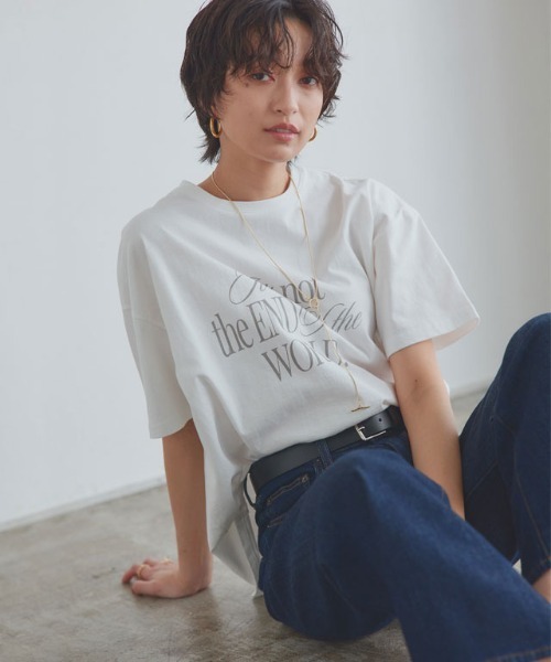 RASW（ラス）の「[RASW]ソフトUSAコットンロゴTシャツ（Tシャツ/カットソー・レディース・カーキ/オフホワイト・M/L）」の5枚目の写真