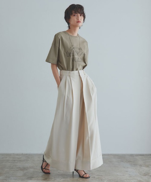RASW（ラス）の「[RASW]ソフトUSAコットンロゴTシャツ（Tシャツ/カットソー・レディース・カーキ/オフホワイト・M/L）」の18枚目の写真