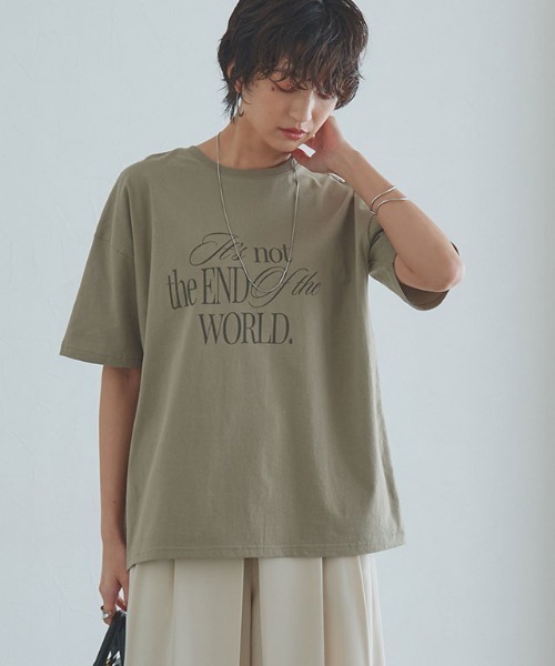 RASW（ラス）の「[RASW]ソフトUSAコットンロゴTシャツ（Tシャツ/カットソー・レディース・カーキ/オフホワイト・M/L）」の19枚目の写真