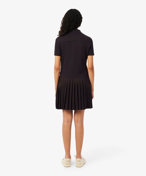 LACOSTE(ラコステ)の「ストレッチ鹿の子地プリーツポロドレス(ワンピース・レディース・オフホワイト/ブラウン・38/40/34/36)」の5枚目の写真