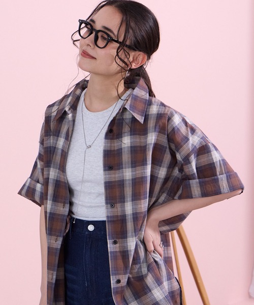 THE CRAFT CREW PRODUCTS(ザクラフトクループロダクツ)の「インドコットン ボイルチェック アソート 半袖シャツ【THE CRAFT CREW PRODUCTS】(シャツ/ブラウス・レディース・ブラウン/ベージュ系/レッド/ブラック/ブルー/ネイビー系・FREE)」の3枚目の写真