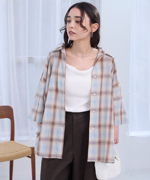 THE CRAFT CREW PRODUCTS(ザクラフトクループロダクツ)の「インドコットン ボイルチェック アソート 半袖シャツ【THE CRAFT CREW PRODUCTS】(シャツ/ブラウス・レディース・ブラウン/ベージュ系/レッド/ブラック/ブルー/ネイビー系・FREE)」の13枚目の写真