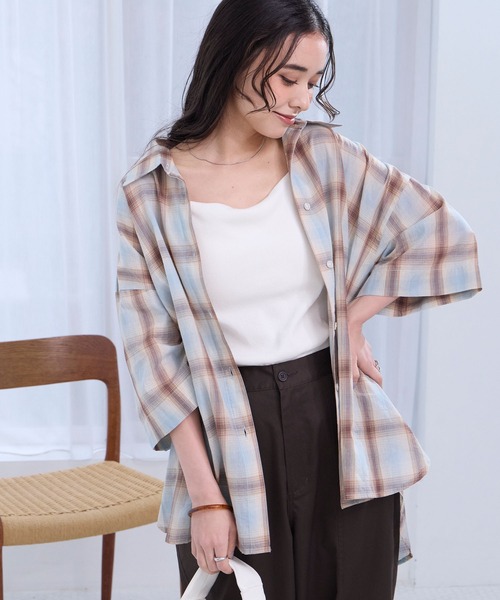 THE CRAFT CREW PRODUCTS(ザクラフトクループロダクツ)の「インドコットン ボイルチェック アソート 半袖シャツ【THE CRAFT CREW PRODUCTS】(シャツ/ブラウス・レディース・ブラウン/ベージュ系/レッド/ブラック/ブルー/ネイビー系・FREE)」の18枚目の写真