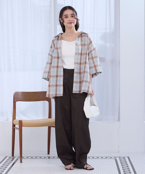 THE CRAFT CREW PRODUCTS(ザクラフトクループロダクツ)の「インドコットン ボイルチェック アソート 半袖シャツ【THE CRAFT CREW PRODUCTS】(シャツ/ブラウス・レディース・ブラウン/ベージュ系/レッド/ブラック/ブルー/ネイビー系・FREE)」の19枚目の写真