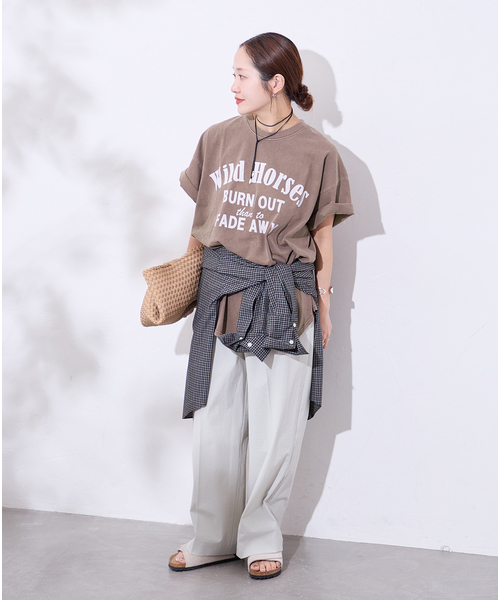 JOURNAL STANDARD(ジャーナルスタンダード)の「《追加》ラウンドヘムピグメントT(Tシャツ/カットソー・レディース・ピンク/ホワイト系その他/ベージュ/チョコ・FREE)」の16枚目の写真