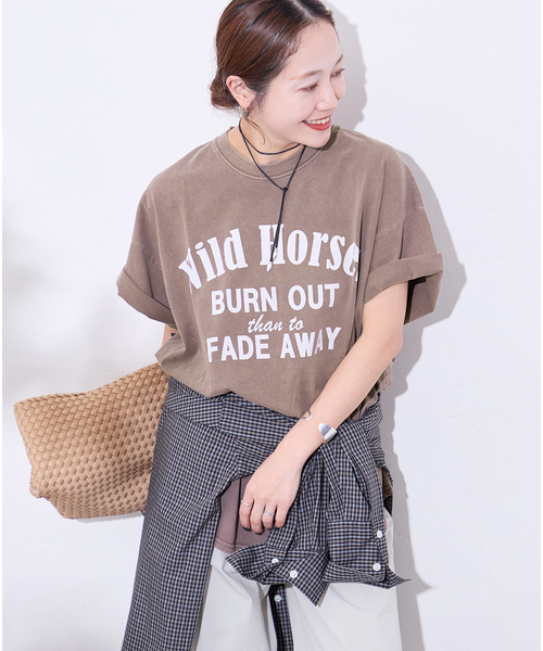 JOURNAL STANDARD(ジャーナルスタンダード)の「《追加》ラウンドヘムピグメントT(Tシャツ/カットソー・レディース・ピンク/ホワイト系その他/ベージュ/チョコ・FREE)」の18枚目の写真