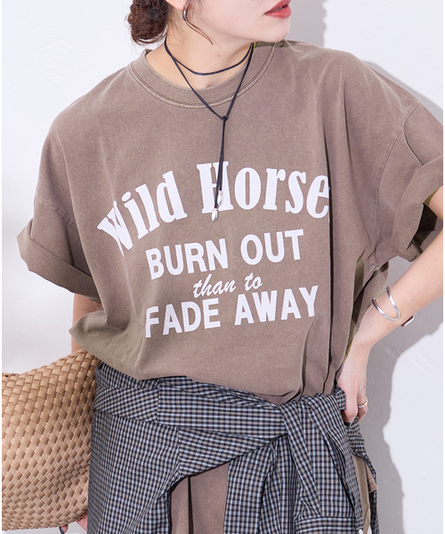 JOURNAL STANDARD(ジャーナルスタンダード)の「《追加》ラウンドヘムピグメントT(Tシャツ/カットソー・レディース・ピンク/ホワイト系その他/ベージュ/チョコ・FREE)」の20枚目の写真