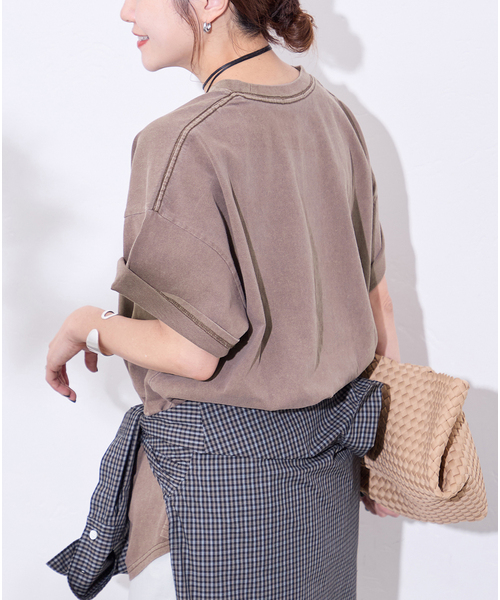 JOURNAL STANDARD(ジャーナルスタンダード)の「《追加》ラウンドヘムピグメントT(Tシャツ/カットソー・レディース・ピンク/ホワイト系その他/ベージュ/チョコ・FREE)」の22枚目の写真