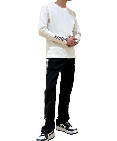 COOK JEANS(クックジーンズ)の「袖口テープロングTシャツ(Tシャツ/カットソー・メンズ・バーガンディー/ブラック/ホワイト・LARGE/X-LARGE/MEDIUM)」の5枚目の写真