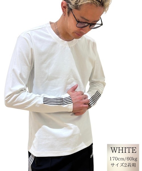 COOK JEANS(クックジーンズ)の「袖口テープロングTシャツ(Tシャツ/カットソー・メンズ・バーガンディー/ブラック/ホワイト・LARGE/X-LARGE/MEDIUM)」の4枚目の写真