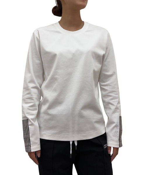 COOK JEANS(クックジーンズ)の「袖口テープロングTシャツ(Tシャツ/カットソー・メンズ・バーガンディー/ブラック/ホワイト・LARGE/X-LARGE/MEDIUM)」の6枚目の写真