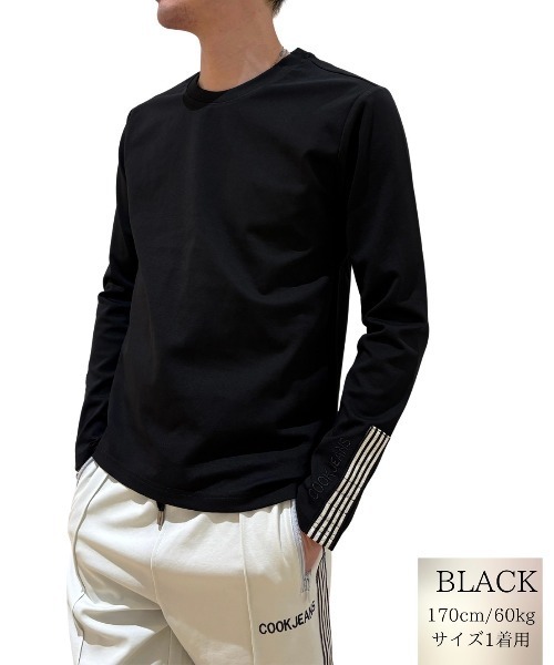 COOK JEANS(クックジーンズ)の「袖口テープロングTシャツ(Tシャツ/カットソー・メンズ・バーガンディー/ブラック/ホワイト・LARGE/X-LARGE/MEDIUM)」の8枚目の写真
