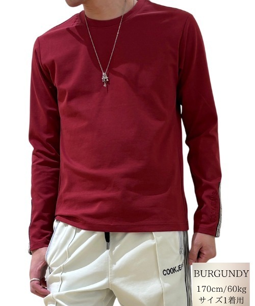 COOK JEANS(クックジーンズ)の「袖口テープロングTシャツ(Tシャツ/カットソー・メンズ・バーガンディー/ブラック/ホワイト・LARGE/X-LARGE/MEDIUM)」の15枚目の写真