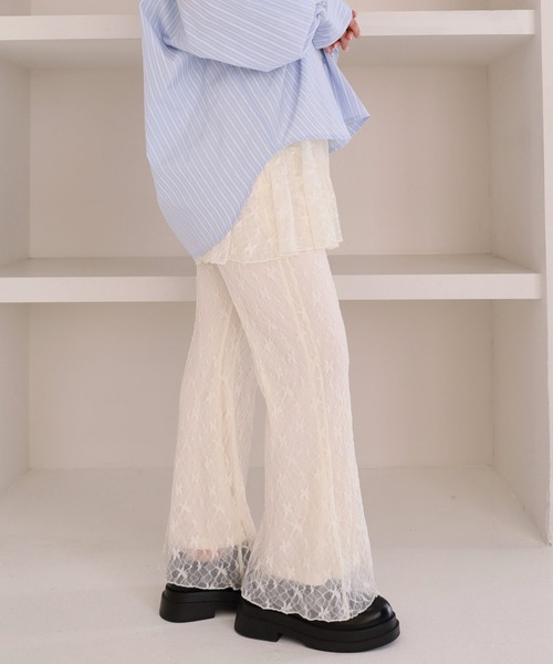 archives（アルシーヴ）の「レイヤードレースパンツ（その他パンツ・レディース・アイボリー/ブラック・MEDIUM）」の4枚目の写真