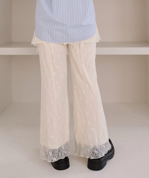 archives（アルシーヴ）の「レイヤードレースパンツ（その他パンツ・レディース・アイボリー/ブラック・MEDIUM）」の5枚目の写真