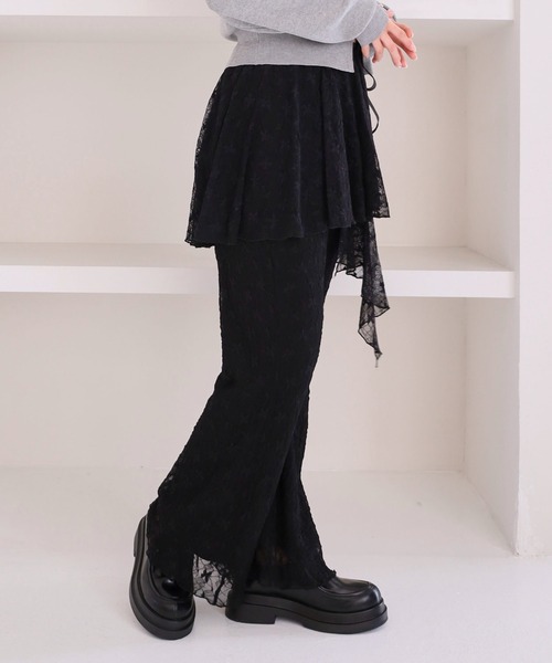 archives（アルシーヴ）の「レイヤードレースパンツ（その他パンツ・レディース・アイボリー/ブラック・MEDIUM）」の13枚目の写真