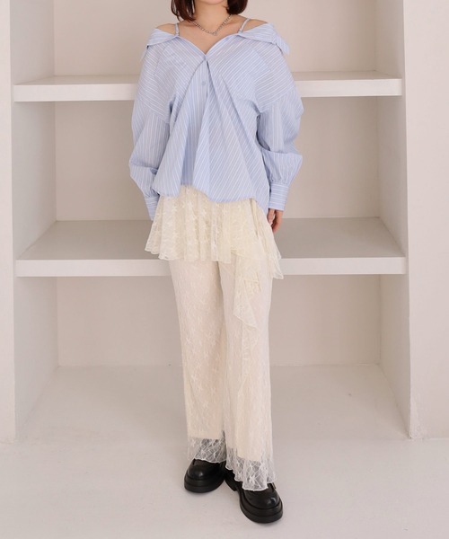 archives（アルシーヴ）の「レイヤードレースパンツ（その他パンツ・レディース・アイボリー/ブラック・MEDIUM）」の6枚目の写真