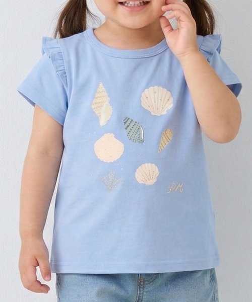 petit main(プティマイン)の「【プティプラ】GIRLS 半袖Tシャツ(Tシャツ/カットソー・キッズ・ライトブルー/マルチ/カラフル/アイボリー/ライトピンク/ライトベージュ/オフホワイト/ネイビー/レモンイエロー/レッド・110cm/100cm/130cm/80cm/90cm/120cm)」の5枚目の写真