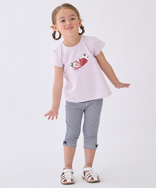 petit main(プティマイン)の「【プティプラ】GIRLS 半袖Tシャツ(Tシャツ/カットソー・キッズ・ライトブルー/マルチ/カラフル/アイボリー/ライトピンク/ライトベージュ/オフホワイト/ネイビー/レモンイエロー/レッド・110cm/100cm/130cm/80cm/90cm/120cm)」の16枚目の写真