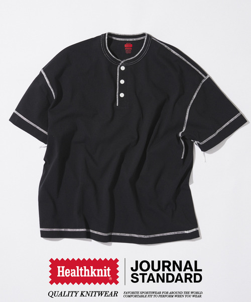 Healthknit（ヘルスニット）の「Healthknit / ヘルスニット 別注 ヘンリーネックTシャツ（Tシャツ/カットソー・メンズ・ホワイト/ブラウン/イエロー/ブラック系その他/ベージュ系その他・MEDIUM/LARGE）」の10枚目の写真