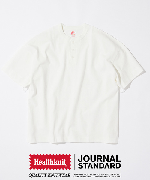 Healthknit（ヘルスニット）の「Healthknit / ヘルスニット 別注 ヘンリーネックTシャツ（Tシャツ/カットソー・メンズ・ホワイト/ブラウン/イエロー/ブラック系その他/ベージュ系その他・MEDIUM/LARGE）」の11枚目の写真