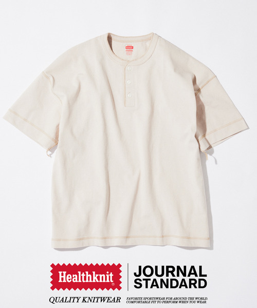Healthknit（ヘルスニット）の「Healthknit / ヘルスニット 別注 ヘンリーネックTシャツ（Tシャツ/カットソー・メンズ・ホワイト/ブラウン/イエロー/ブラック系その他/ベージュ系その他・MEDIUM/LARGE）」の12枚目の写真
