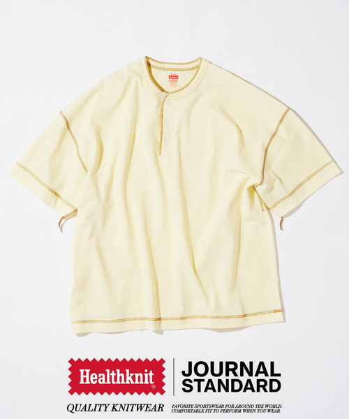 Healthknit（ヘルスニット）の「Healthknit / ヘルスニット 別注 ヘンリーネックTシャツ（Tシャツ/カットソー・メンズ・ホワイト/ブラウン/イエロー/ブラック系その他/ベージュ系その他・MEDIUM/LARGE）」の13枚目の写真
